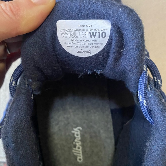 NWOT Allbirds Women's Wool Runner-up Mizzles Highlights Navy Blue - Picture 7 of 7